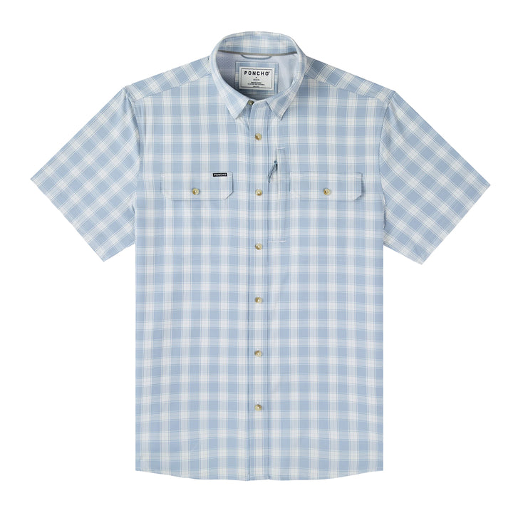 Poncho The Magic Ruckus SS Shirt Washed Blue and Grey Plaid