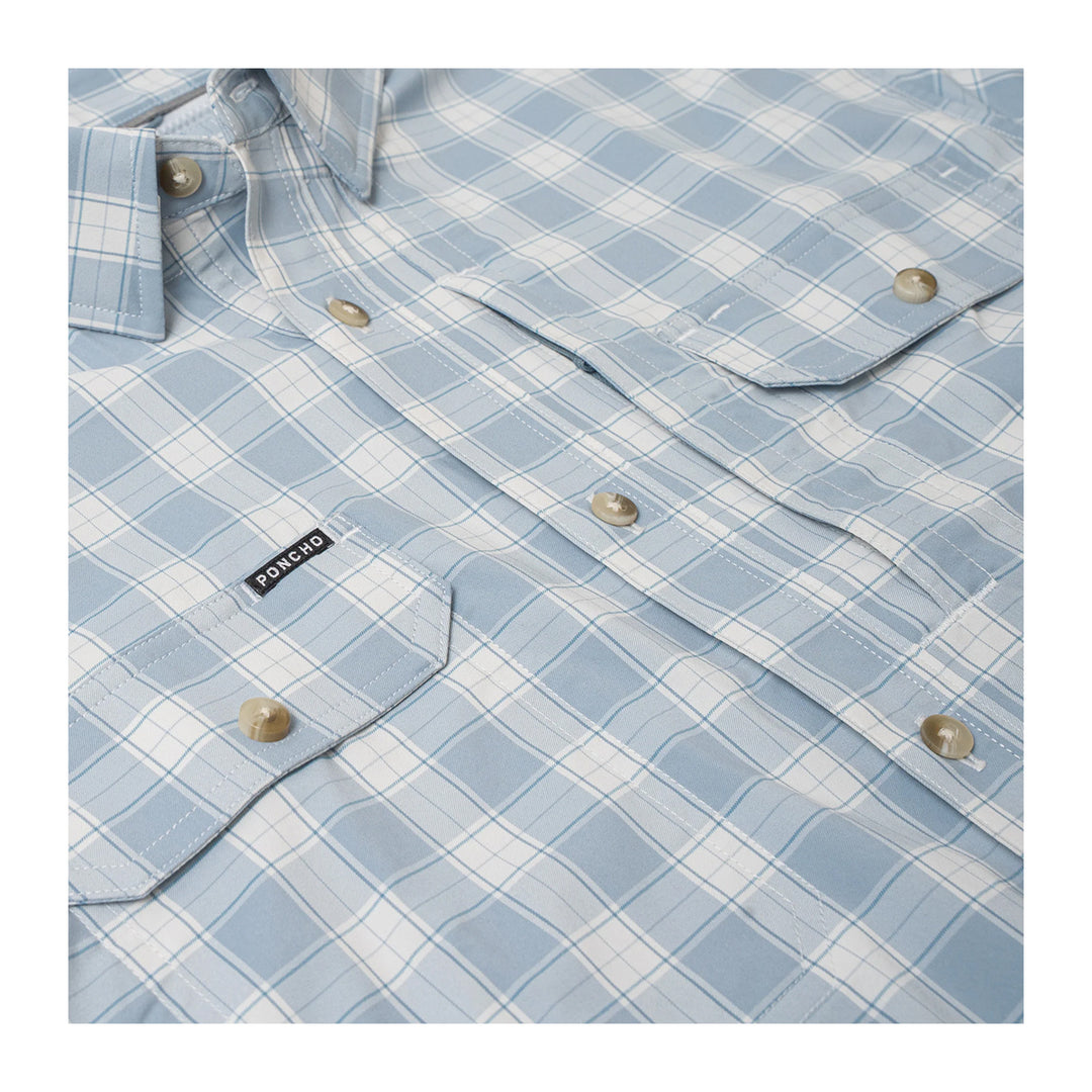 Poncho The Magic Ruckus SS Shirt Washed Blue and Grey Plaid