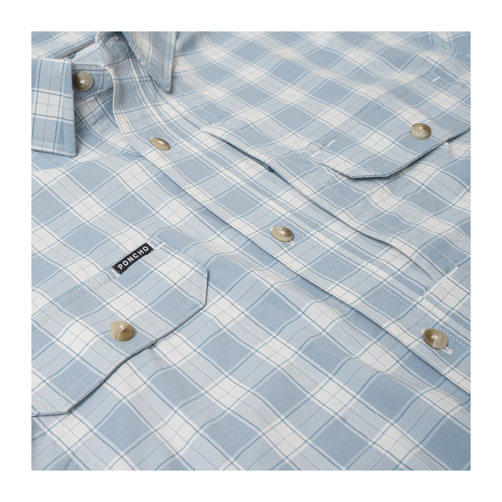 Poncho The Magic Ruckus SS Shirt Washed Blue and Grey Plaid