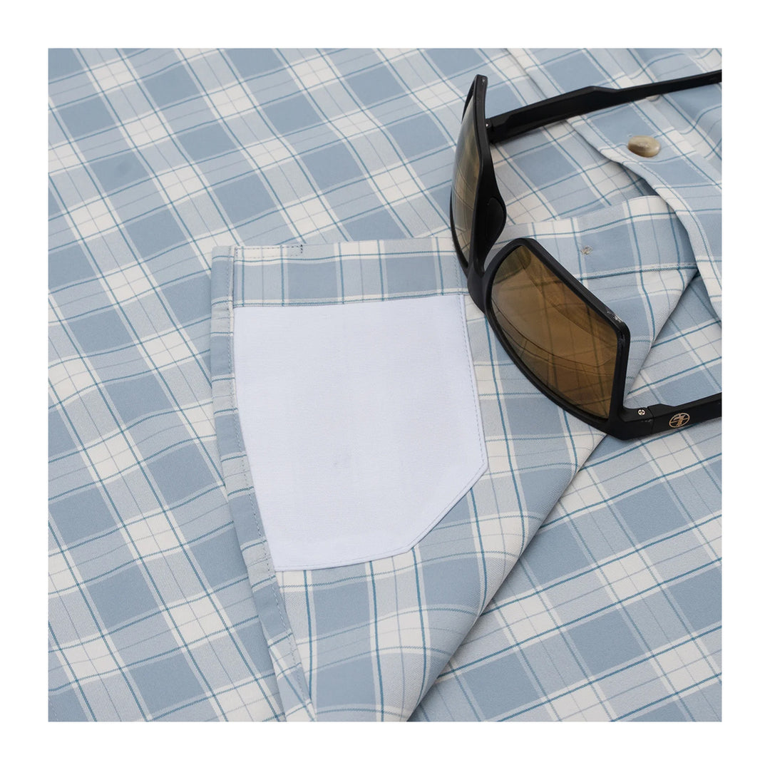 Poncho The Magic Ruckus SS Shirt Washed Blue and Grey Plaid
