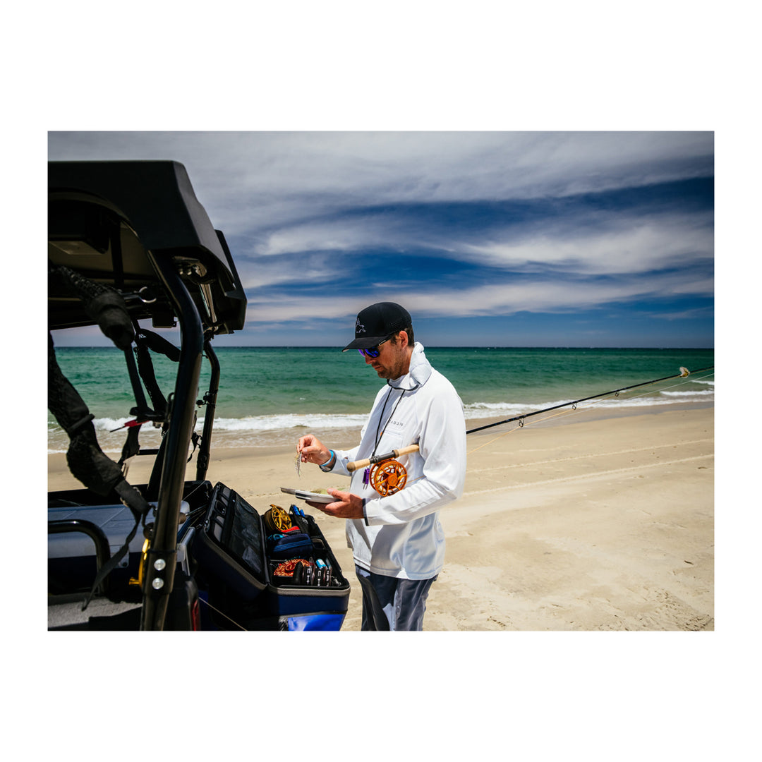 Sea Run Norfork Expedition Fly Fishing Rod & Reel Travel Case 9'6" Rod Cobalt Blue/Gray with Waterproof Cover Green