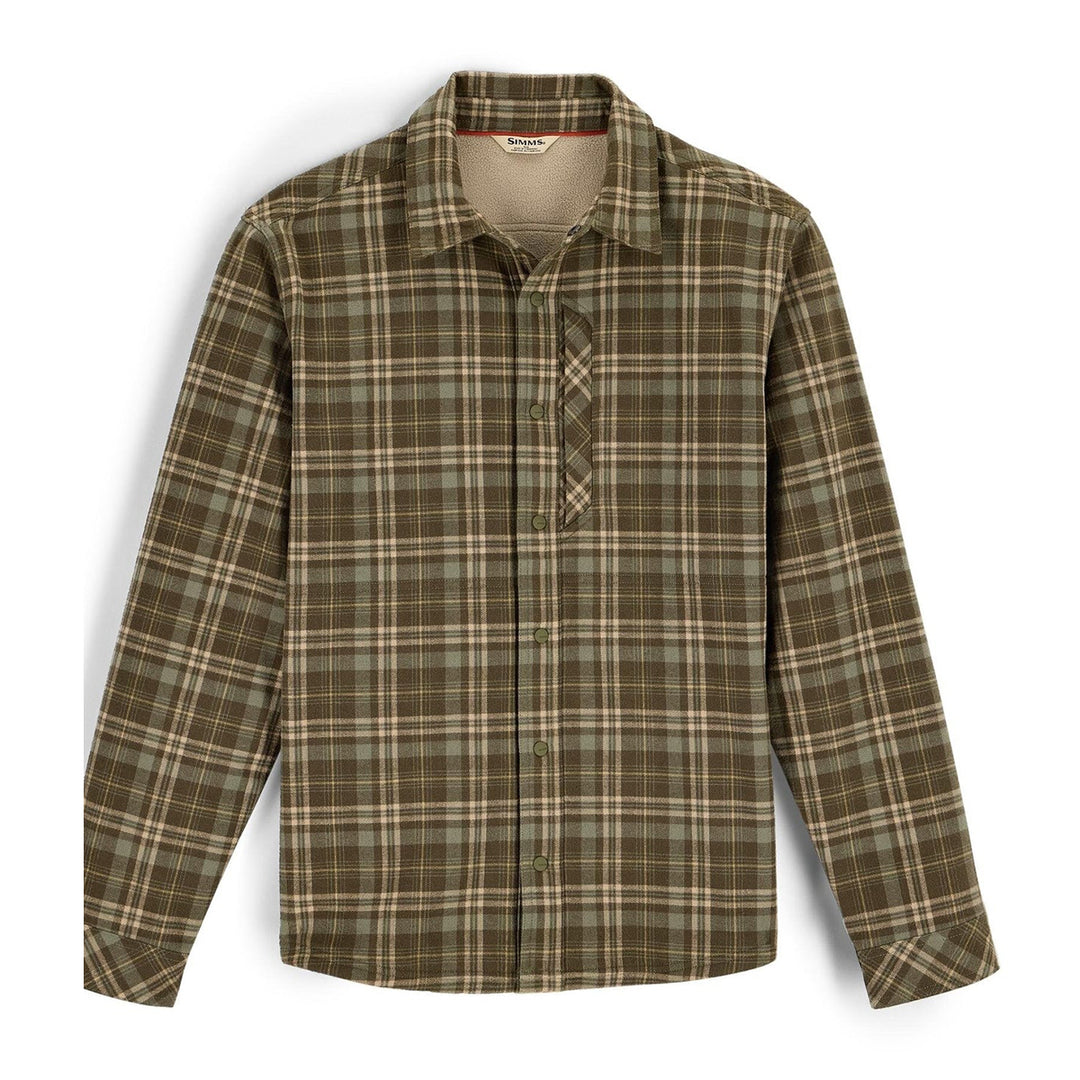 Simms Coldweather Shacket Schooner Plaid Loden