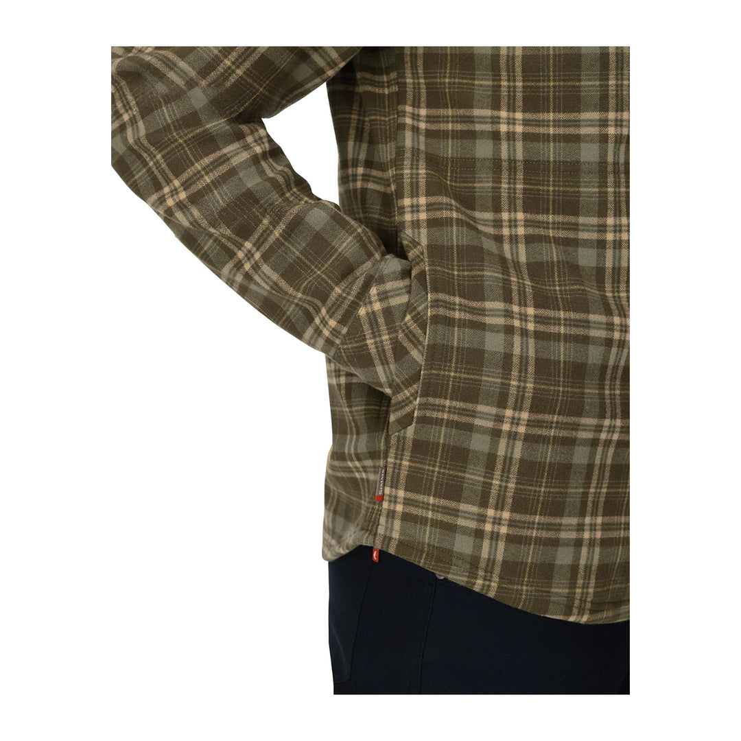 Simms Coldweather Shacket Schooner Plaid Loden