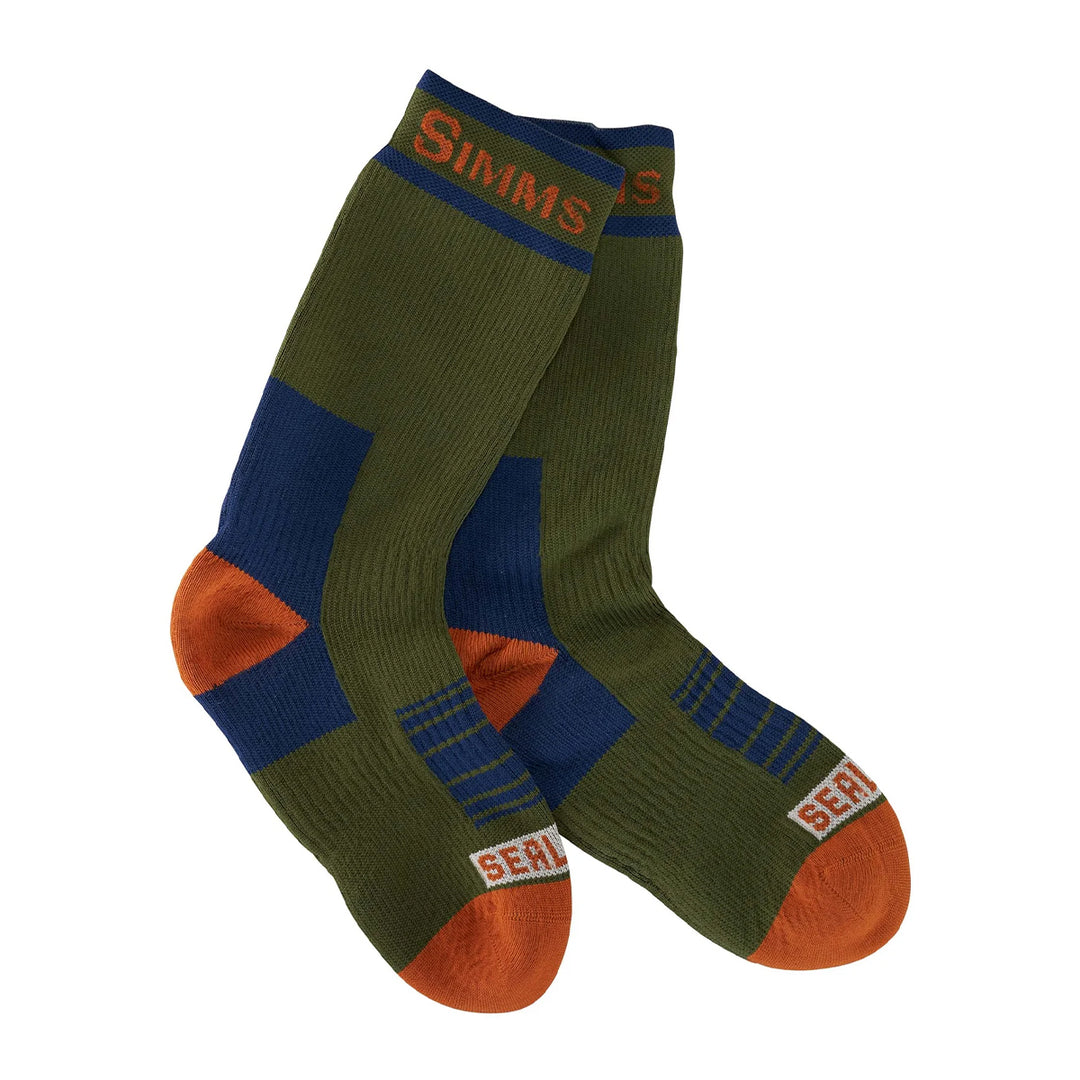 Simms x Sealskinz Ranglely Merino Waterproof Mid Length Sock Loden