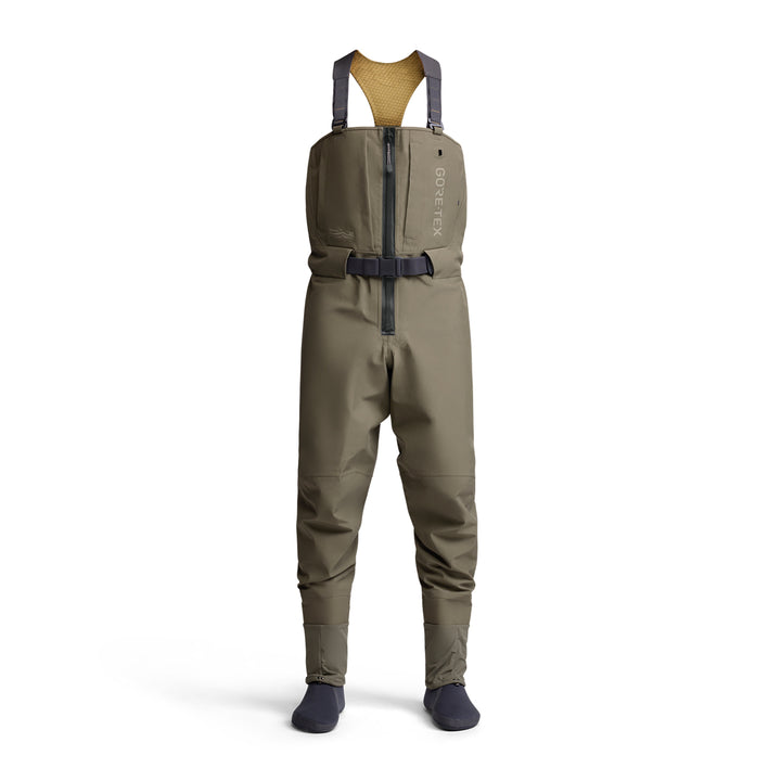 Sitka CrossCurrent Zip GTX Stockingfoot Wader Bark Brown