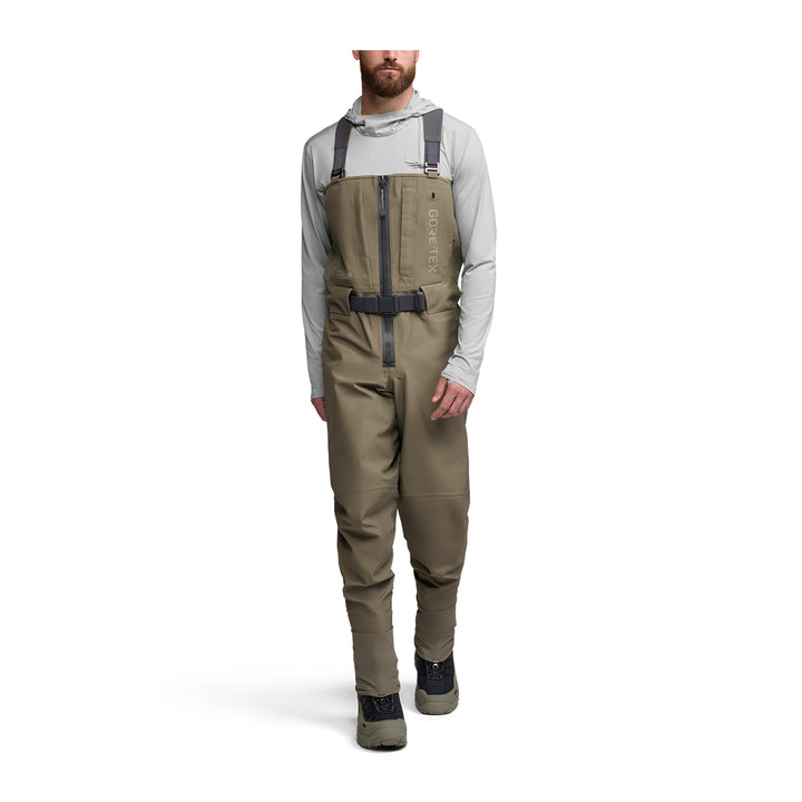 Sitka CrossCurrent Zip GTX Stockingfoot Wader Bark Brown