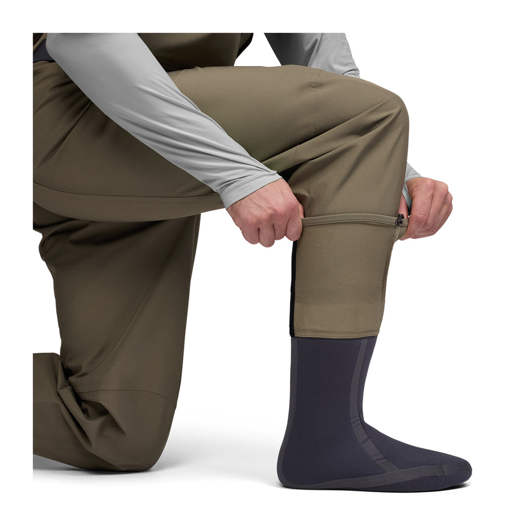 Sitka CrossCurrent Zip GTX Stockingfoot Wader Bark Brown