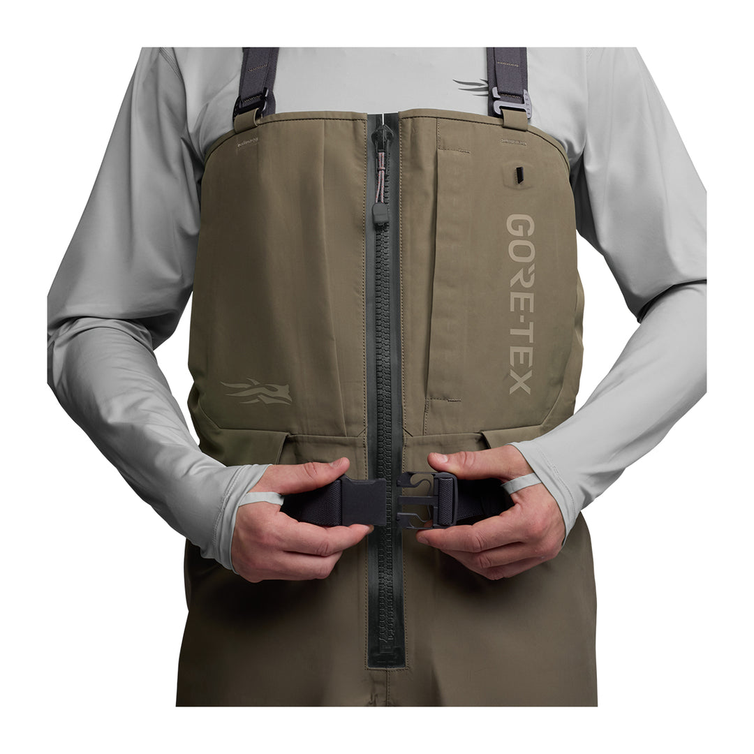 Sitka CrossCurrent Zip GTX Stockingfoot Wader Bark Brown