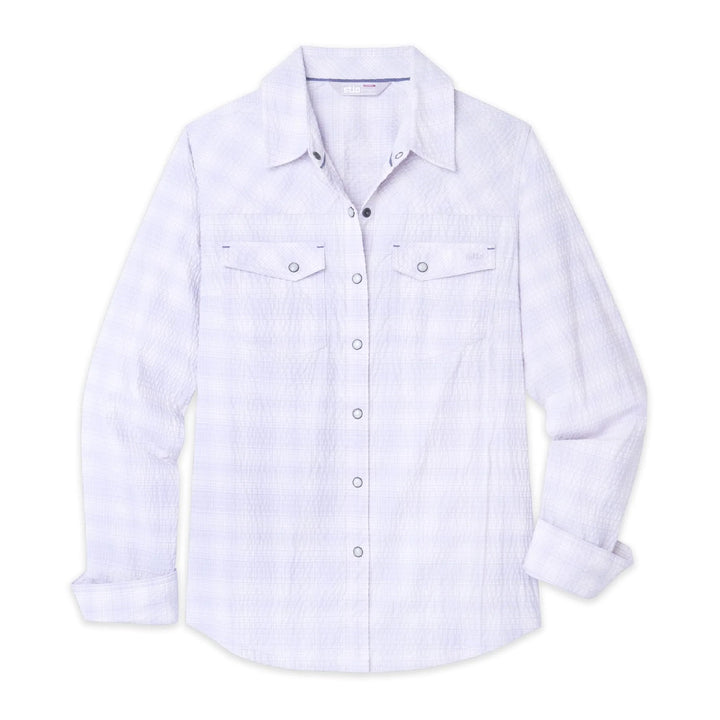 Stio Womens Eddy Coast Shirt LS Lavender Haze Plaid