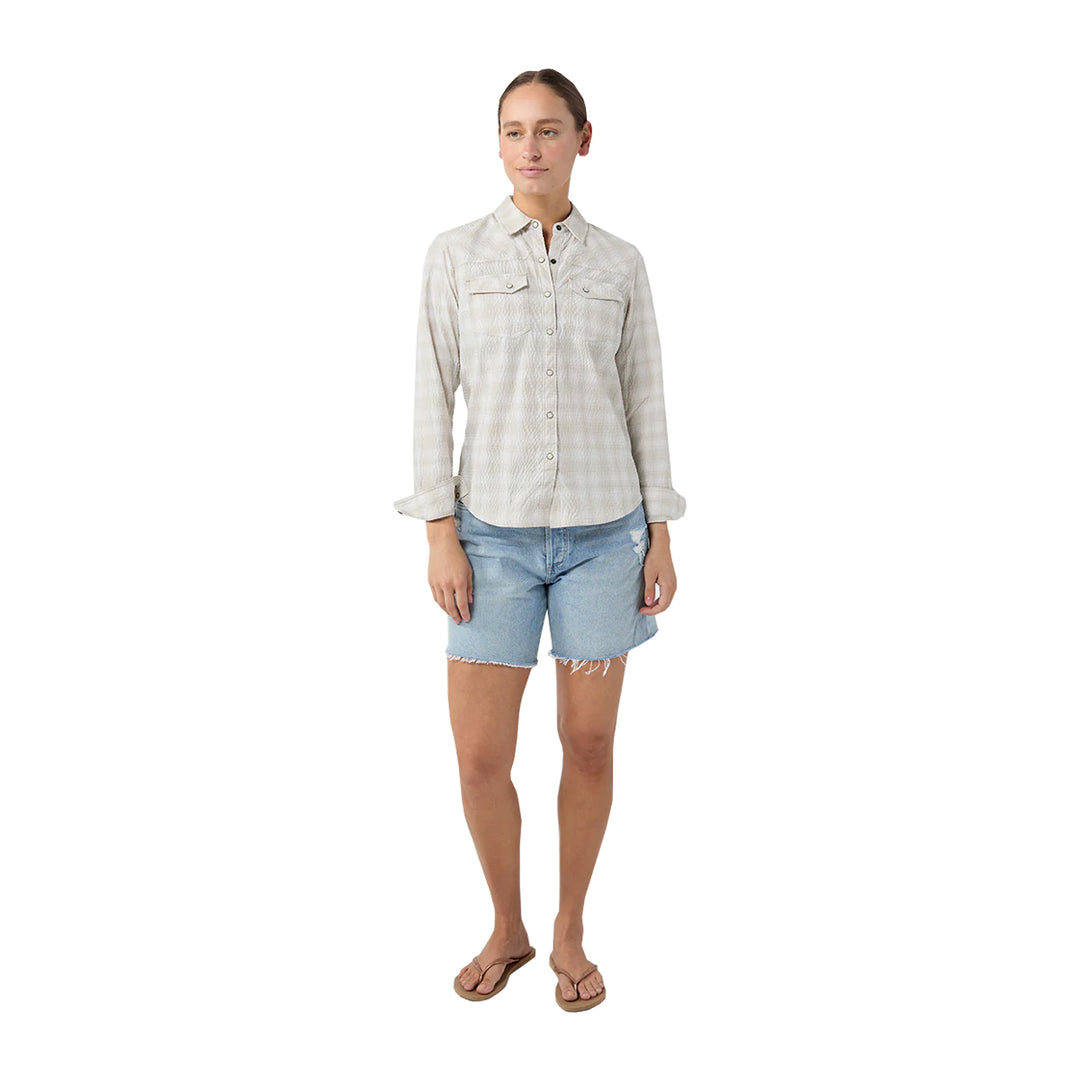 Stio Womens Eddy Coast Shirt LS Pebble Plaid