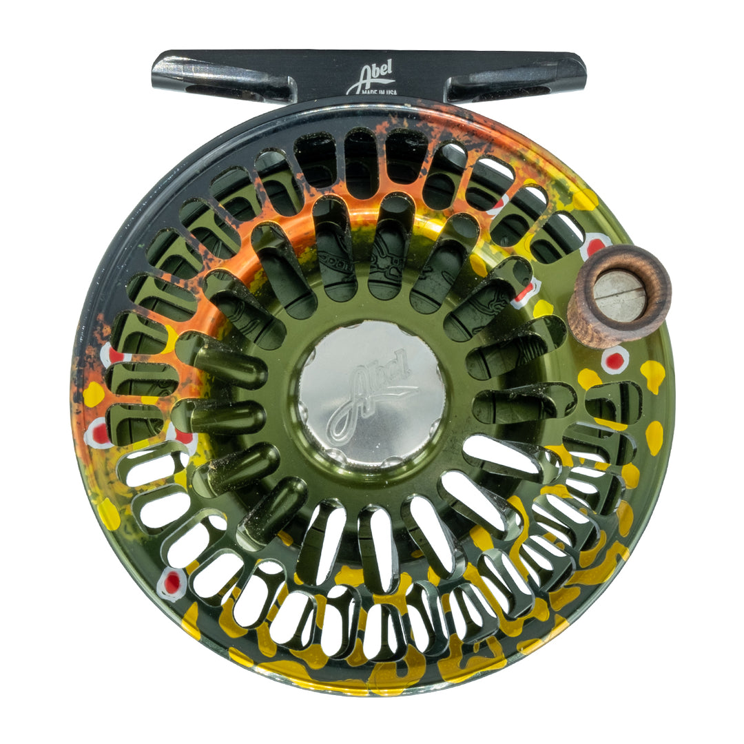 USED Abel TR 4/5 Fly Reel Native Brook Trout w/ Rosewood Handle