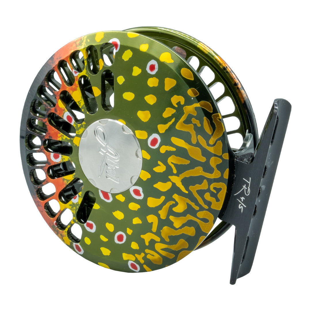 USED Abel TR 4/5 Fly Reel Native Brook Trout w/ Rosewood Handle