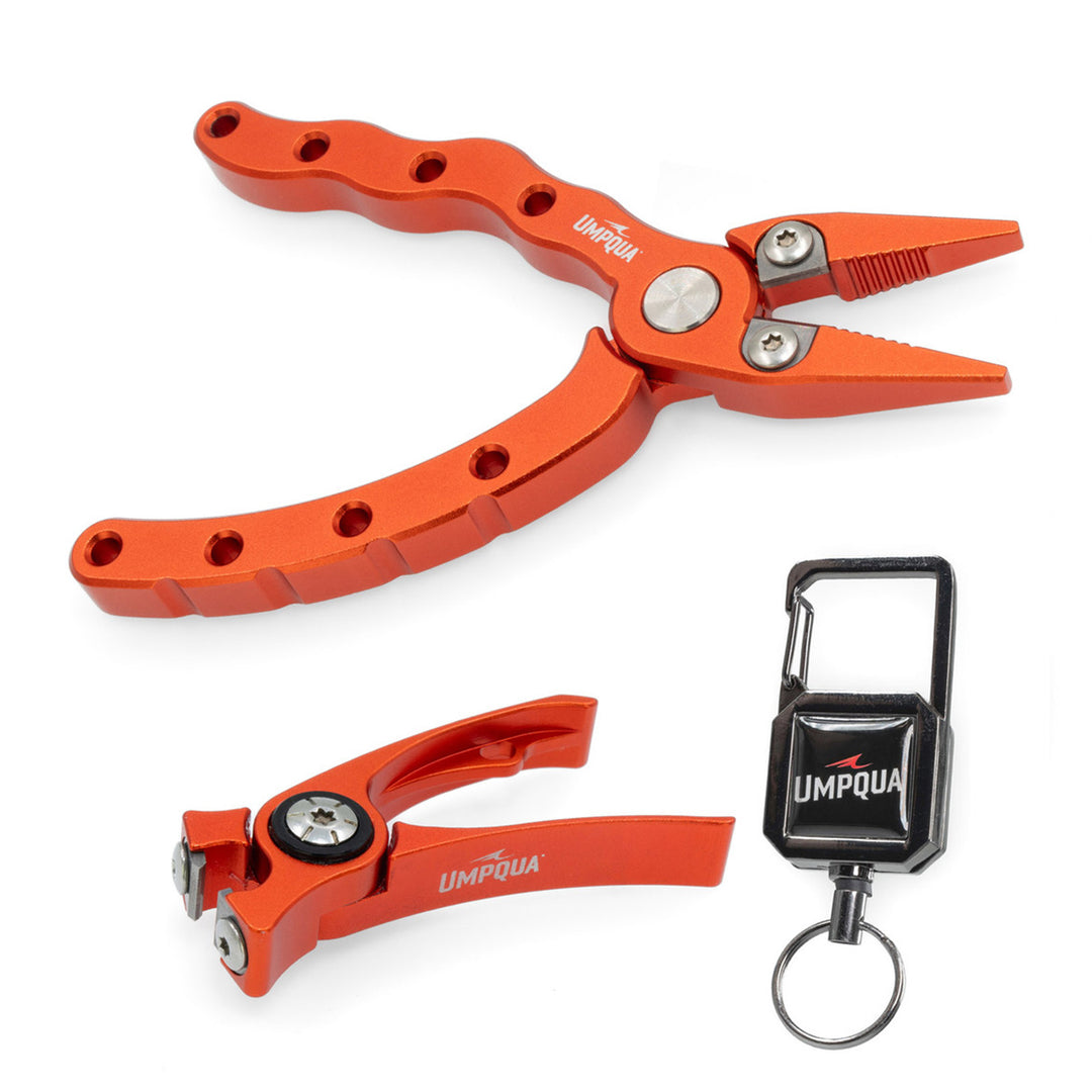 Umpqua River Run Retractor/Nipper/Plier Gunmetal/Orange