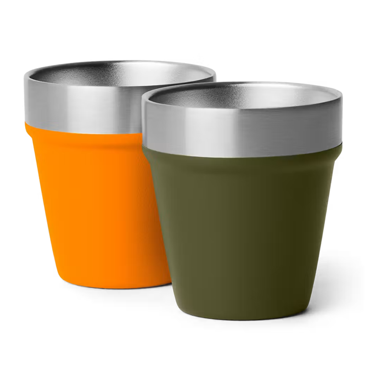 YETI MRFC Logo Shot Glasses & Case  Olive/King Crab Orange