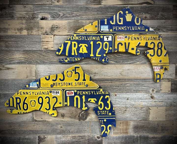 24" Pennsylvania Trout License Plate Art - Madison River Fishing Company
