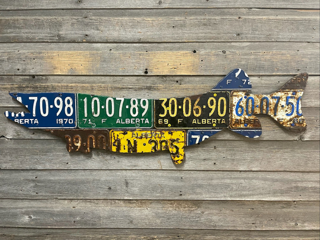 Alberta Antique Pike/Muskie License Plate Art