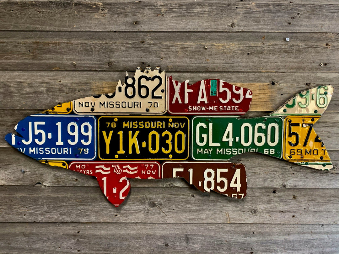 Missouri Smallmouth Bass License Plate Art - Madison River Fishing Company