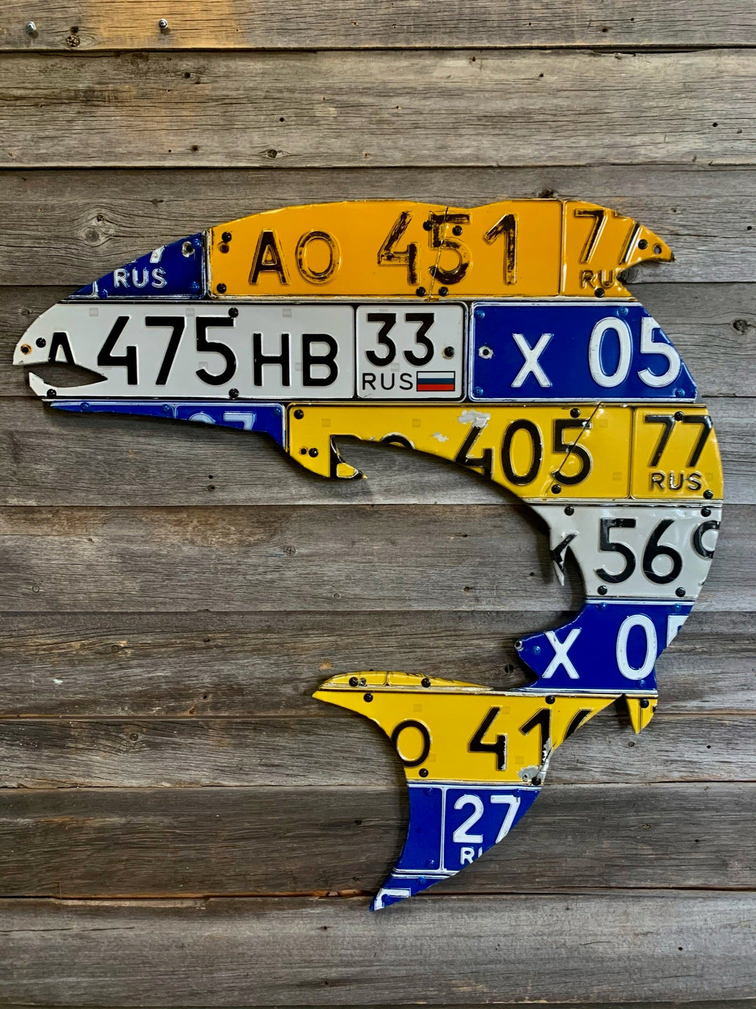 Russian Atlantic Salmon License Plate Art