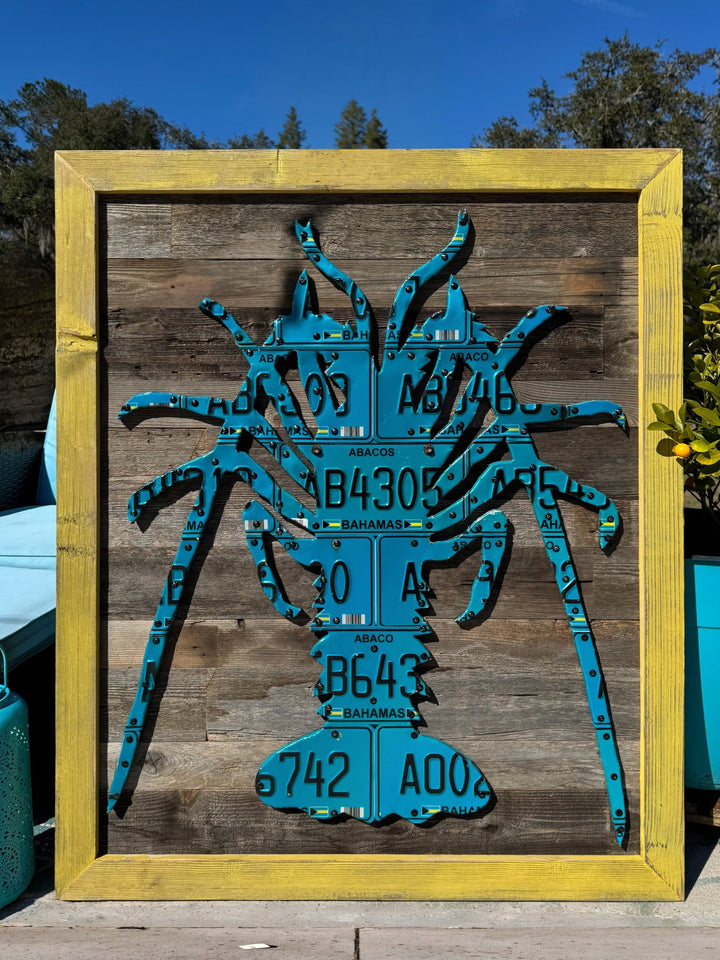 Bahamas Spiny Lobster License Plate Art - Madison River Fishing Company
