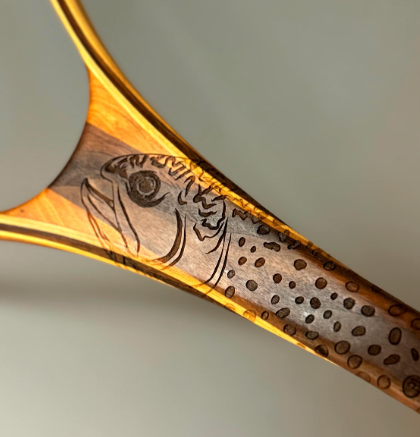 Little Dipper 12"x8" - Brook Trout Engraved - Classic Fly Fishing Traditional Landing Net - Madison River Fishing Company