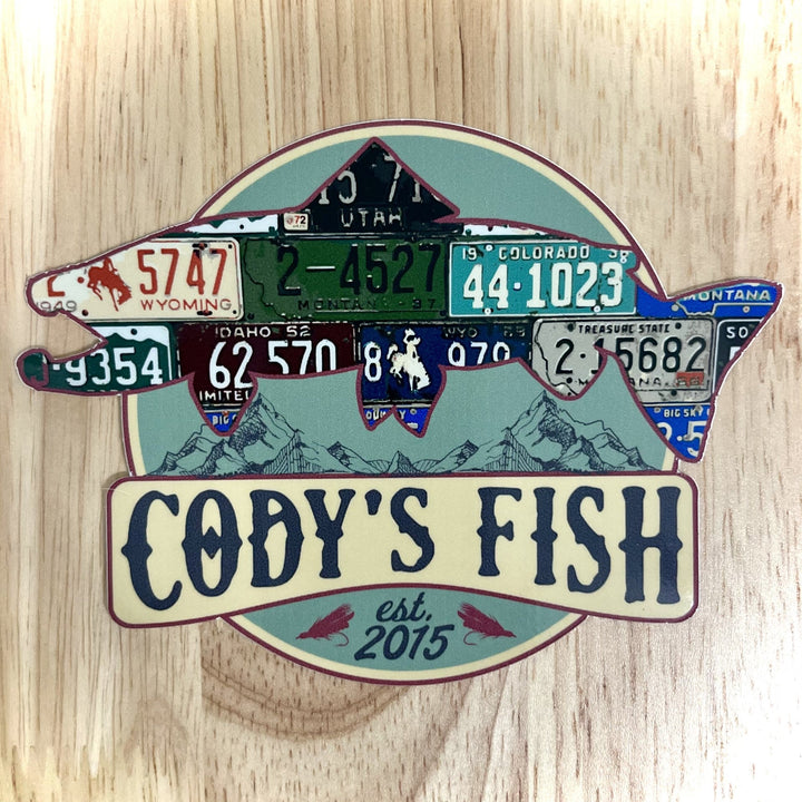 Cody's Fish Rocky Mountain Brown Trout Logo Sticker - Madison River Fishing Company