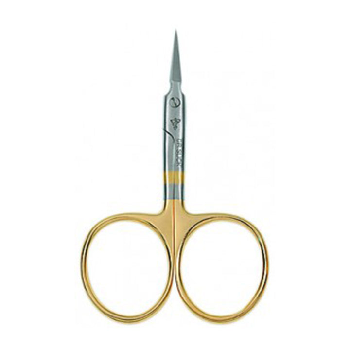 Dr. Slick Arrow Scissor, 3-1/2",  Gold Loops, Curved