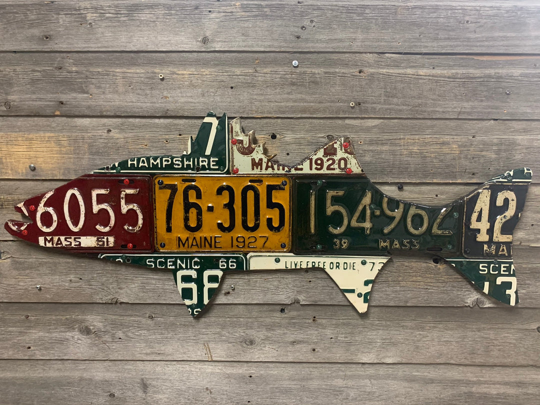 New England Striped Bass License Plate Art