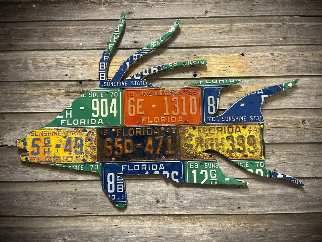 Antique Florida Hogfish License Plate Art