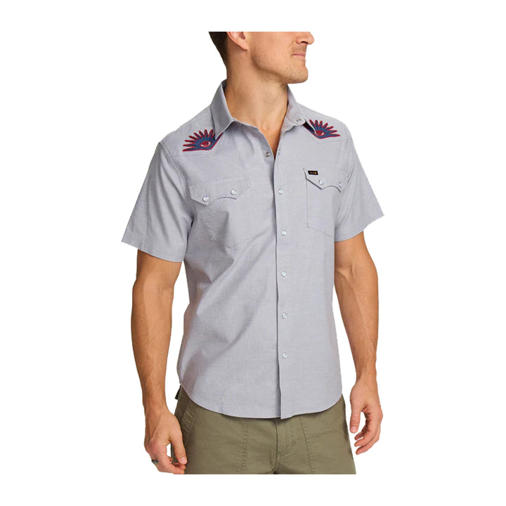 Howler Bros Crosscut Deluxe Snapshirt High Times : Light Grey - Madison River Fishing Company