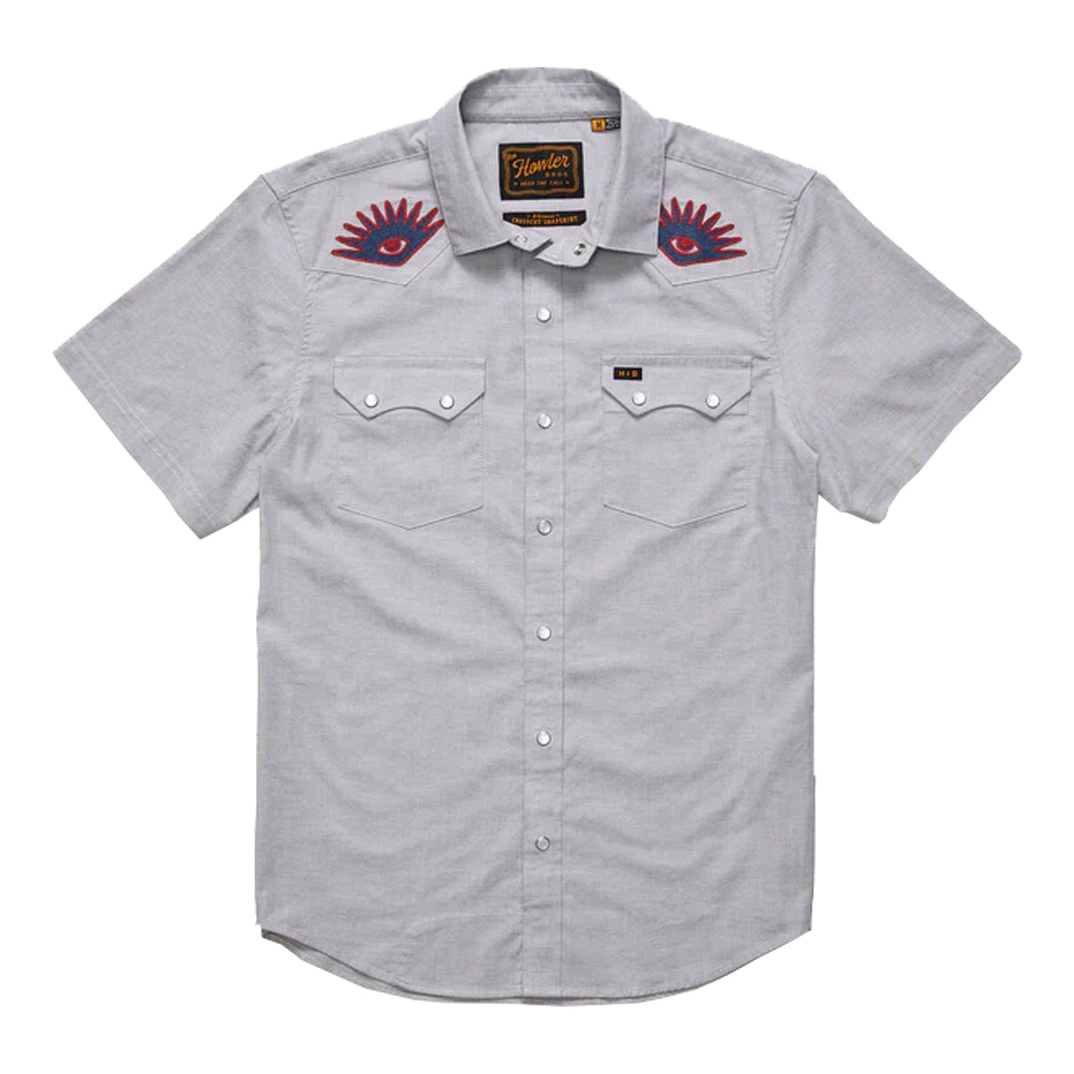 Howler Bros Crosscut Deluxe Snapshirt High Times : Light Grey