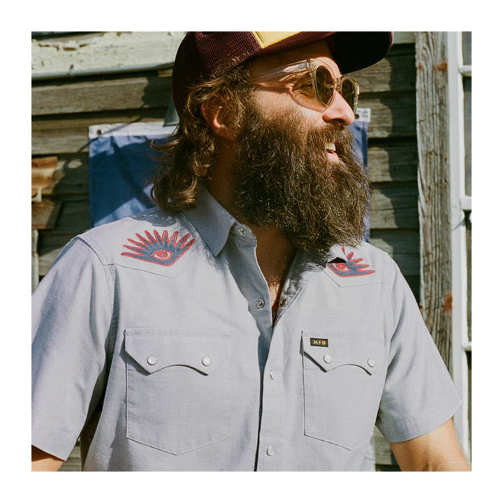 Howler Bros Crosscut Deluxe Snapshirt High Times : Light Grey - Madison River Fishing Company