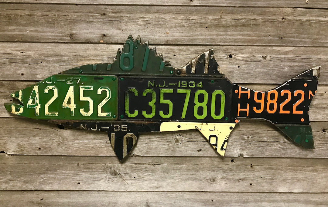 New Jersey Striped Bass License Plate Art