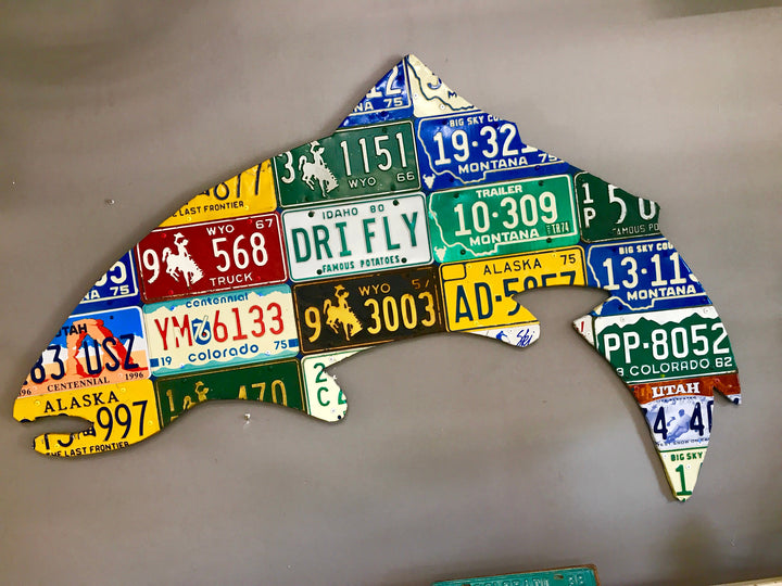 Extra Large 5-Foot Trout License Plate Art - Madison River Fishing Company
