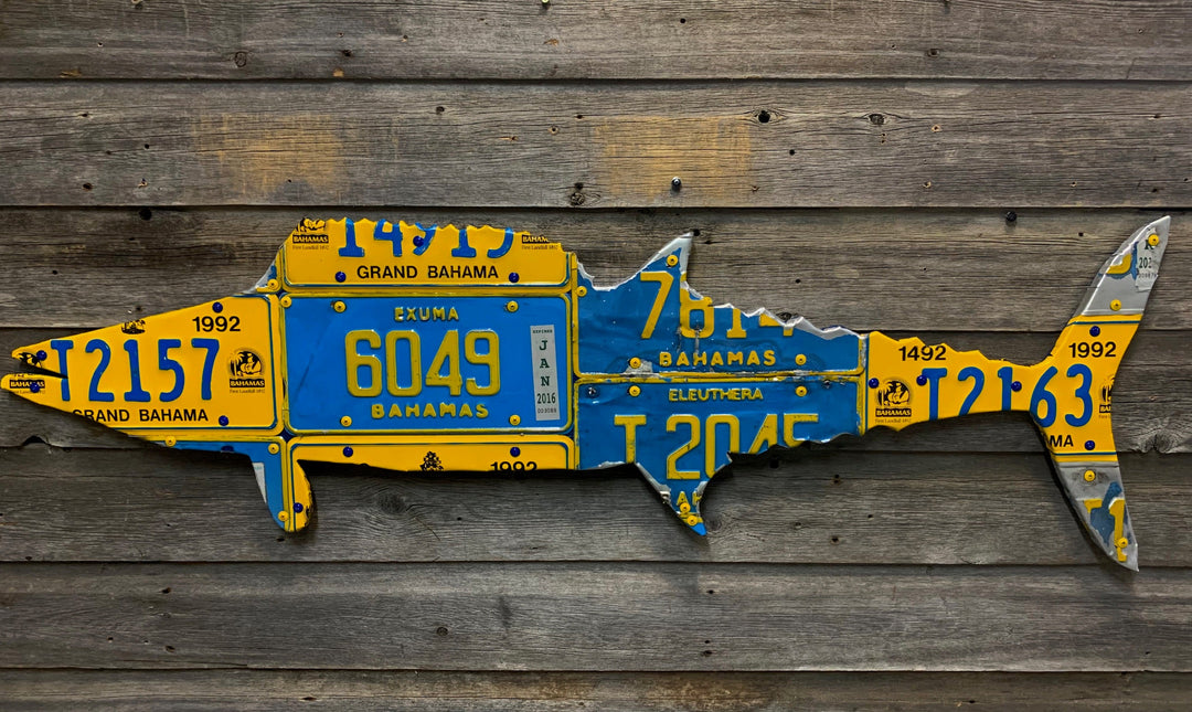 Bahamas Wahoo License Plate Art - Madison River Fishing Company