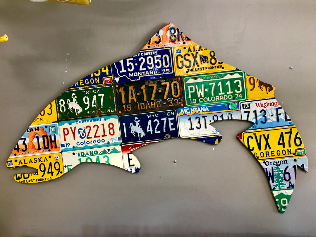 Extra Large 5-Foot Trout License Plate Art