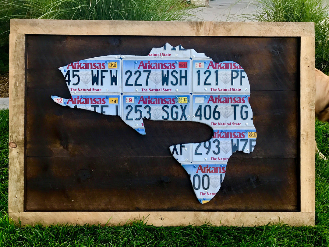 Arkansas Largemouth Bass License Plate Art - Madison River Fishing Company