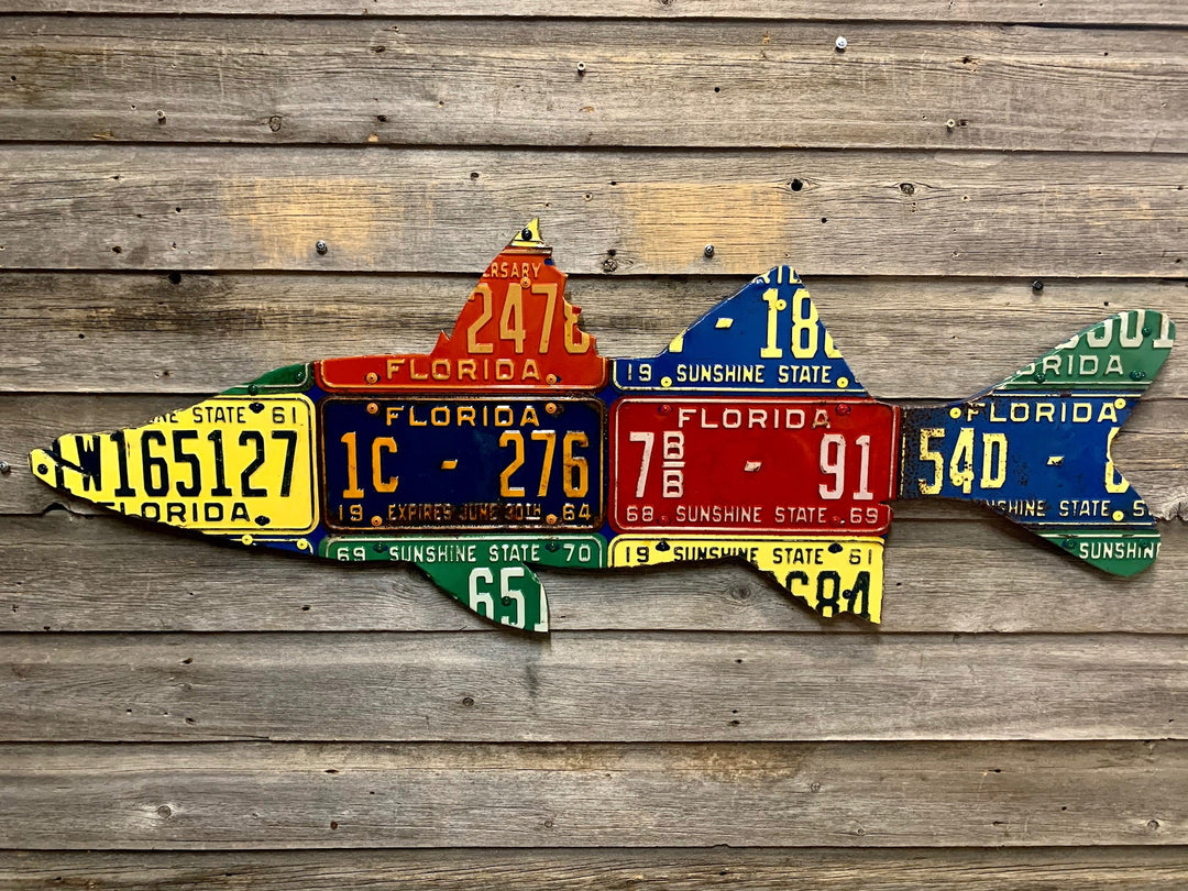 Antique Florida Snook License Plate Art