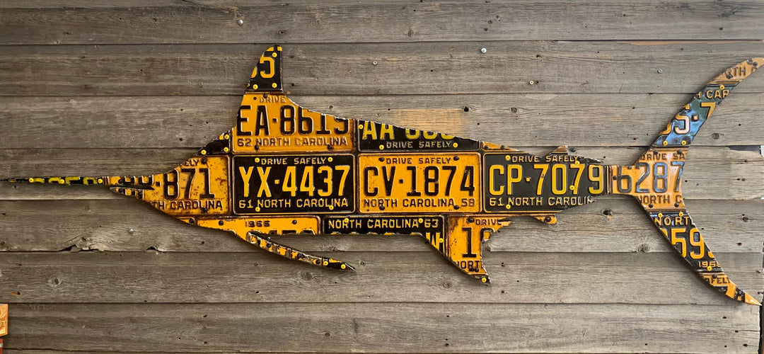 North Carolina Marlin License Plate Art - Madison River Fishing Company