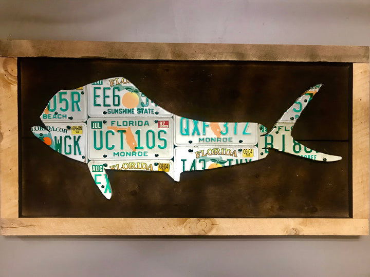 Florida Mahi Mahi License Plate Art - Madison River Fishing Company