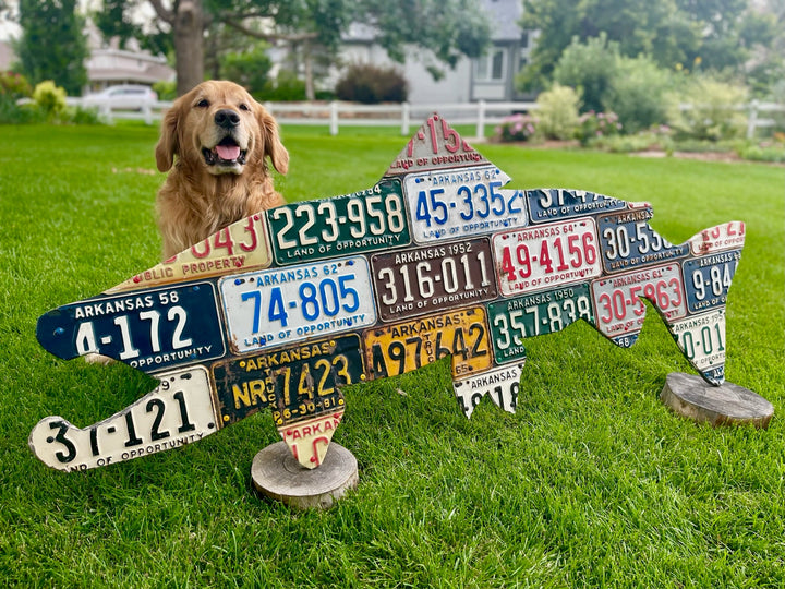 Extra-Large 6-Foot Brown Trout License Plate Art - Madison River Fishing Company