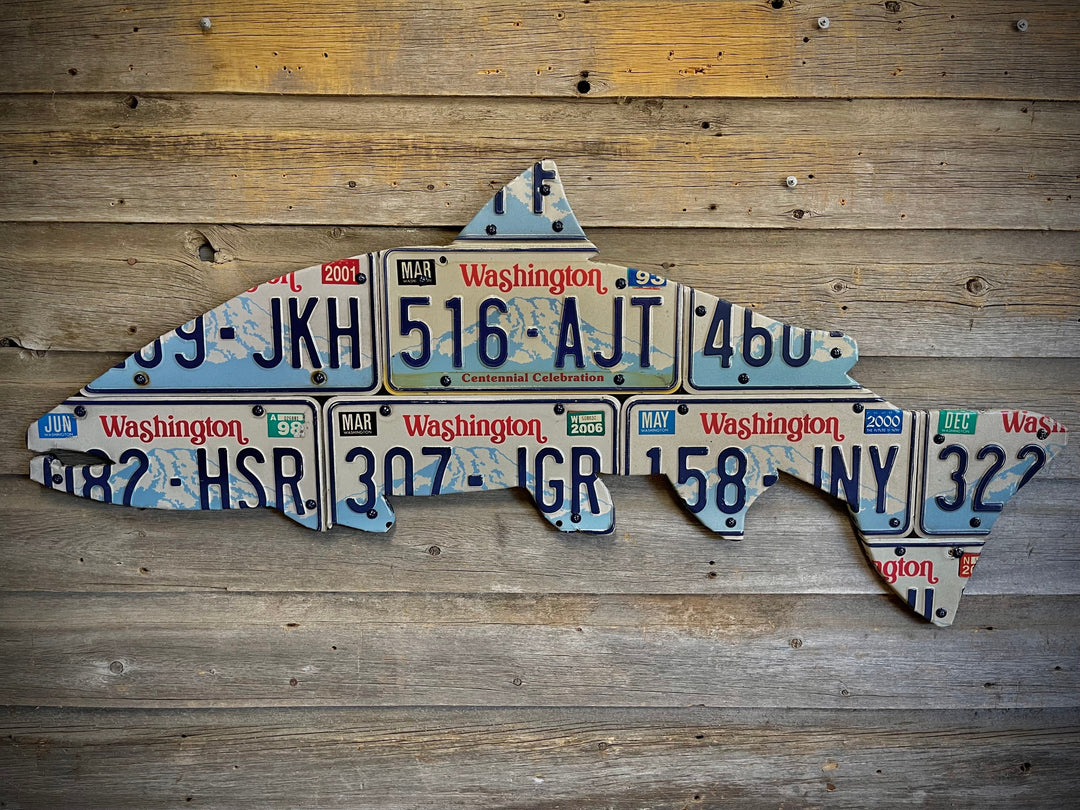 Washington Steelhead License Plate Art - Madison River Fishing Company