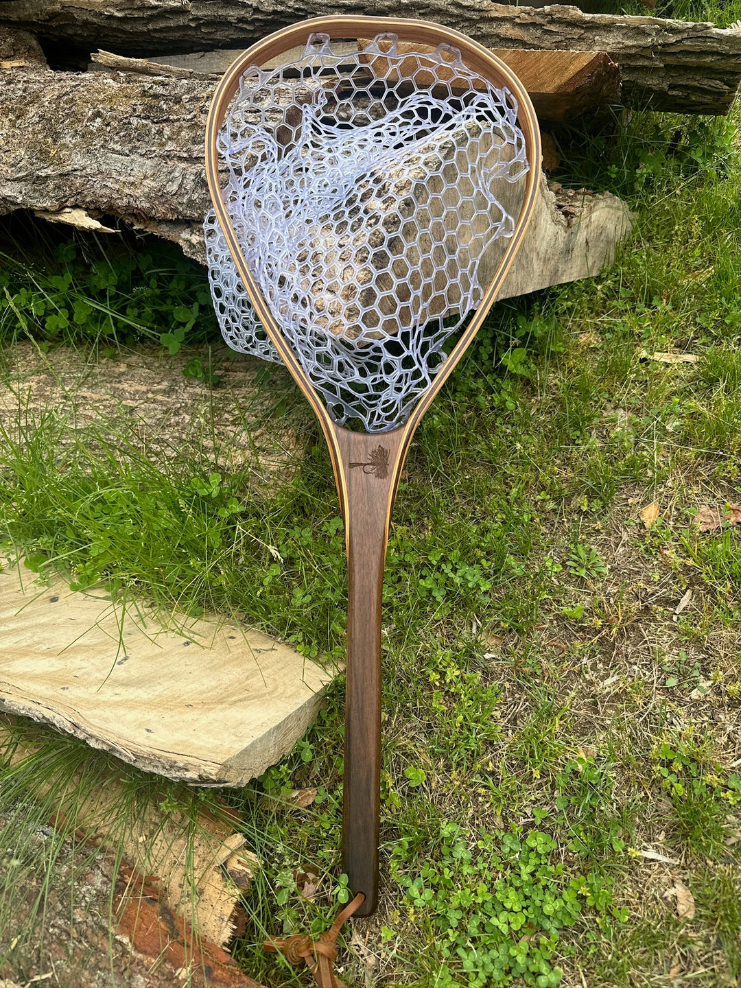 Fat Jake 16"x12" - Adams Dry Fly Engraved - Natural Fly Fishing Traditional Landing Net - Madison River Fishing Company