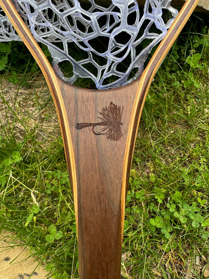 Little Dipper 12"x8" - Adams Dry Fly Engraved - Natural Fly Fishing Traditional Landing Net - Madison River Fishing Company