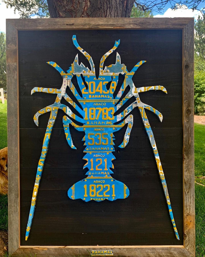 Bahamas Spiny Lobster License Plate Art - Madison River Fishing Company