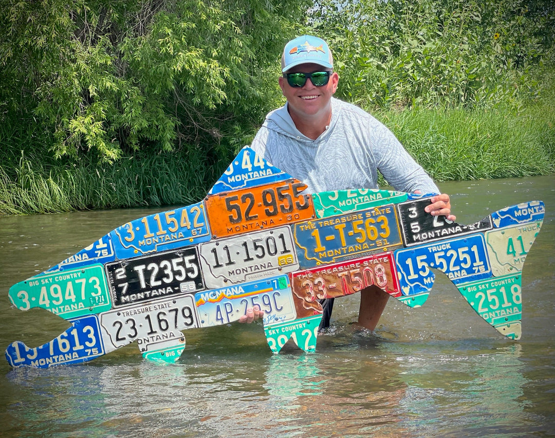 Extra-Large 6-Foot Brown Trout License Plate Art - Madison River Fishing Company