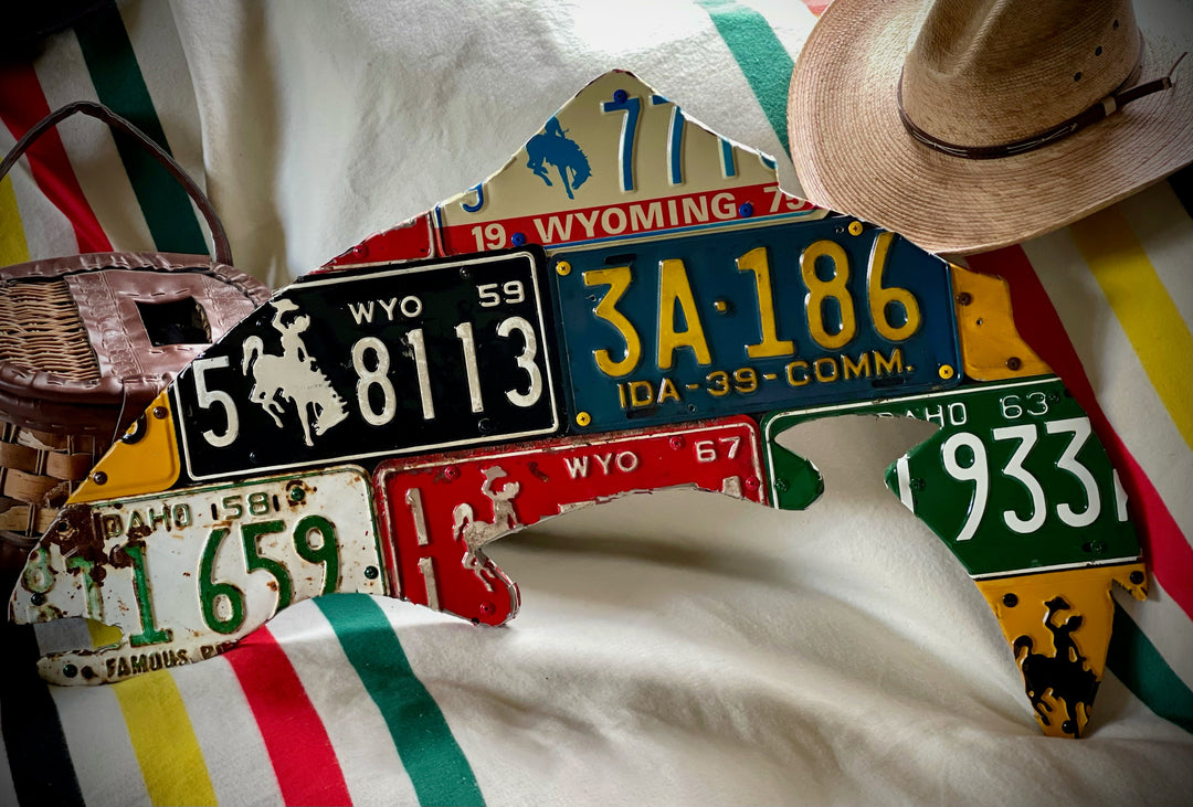 J-Hole One Fly Trout License Plate Art