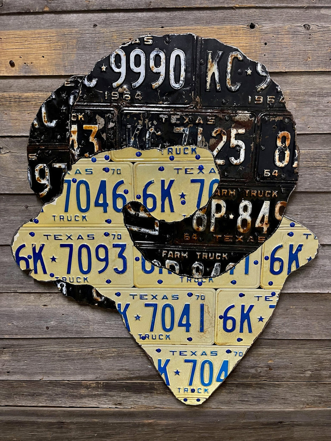 Texas Antique Desert Bighorn Sheep License Plate Art