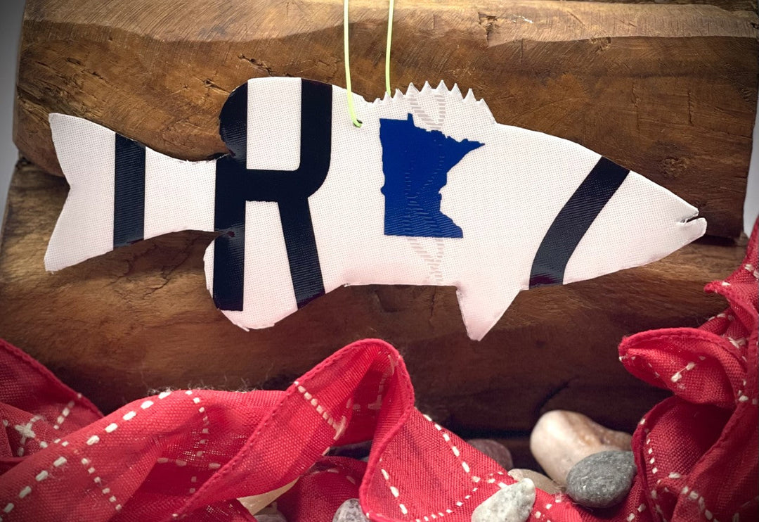 Minnesota Smallmouth Bass License Plate Christmas Ornament