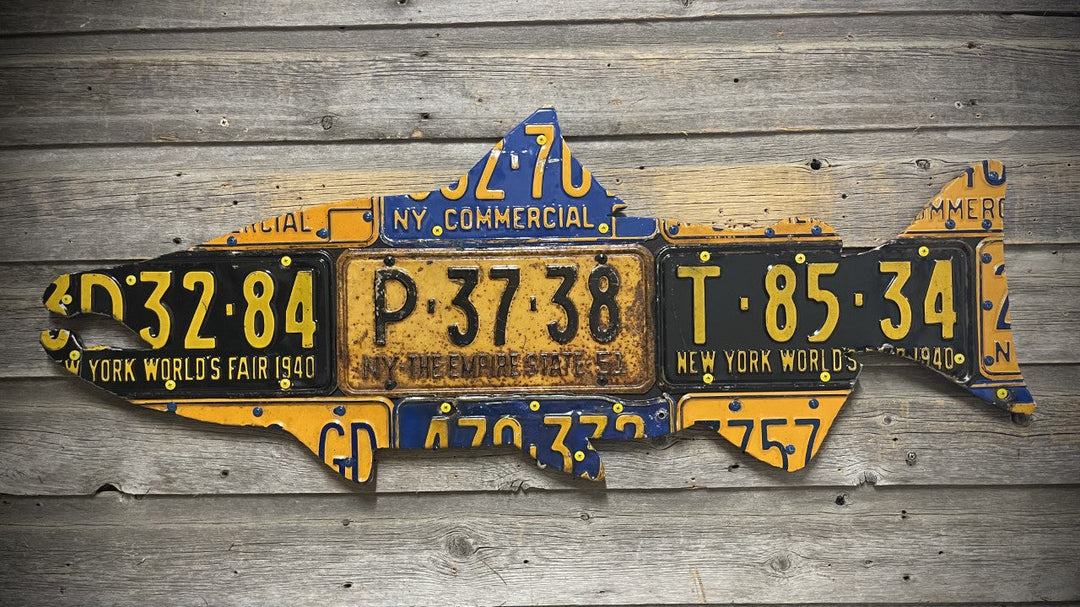New York Chinook Salmon License Plate Art