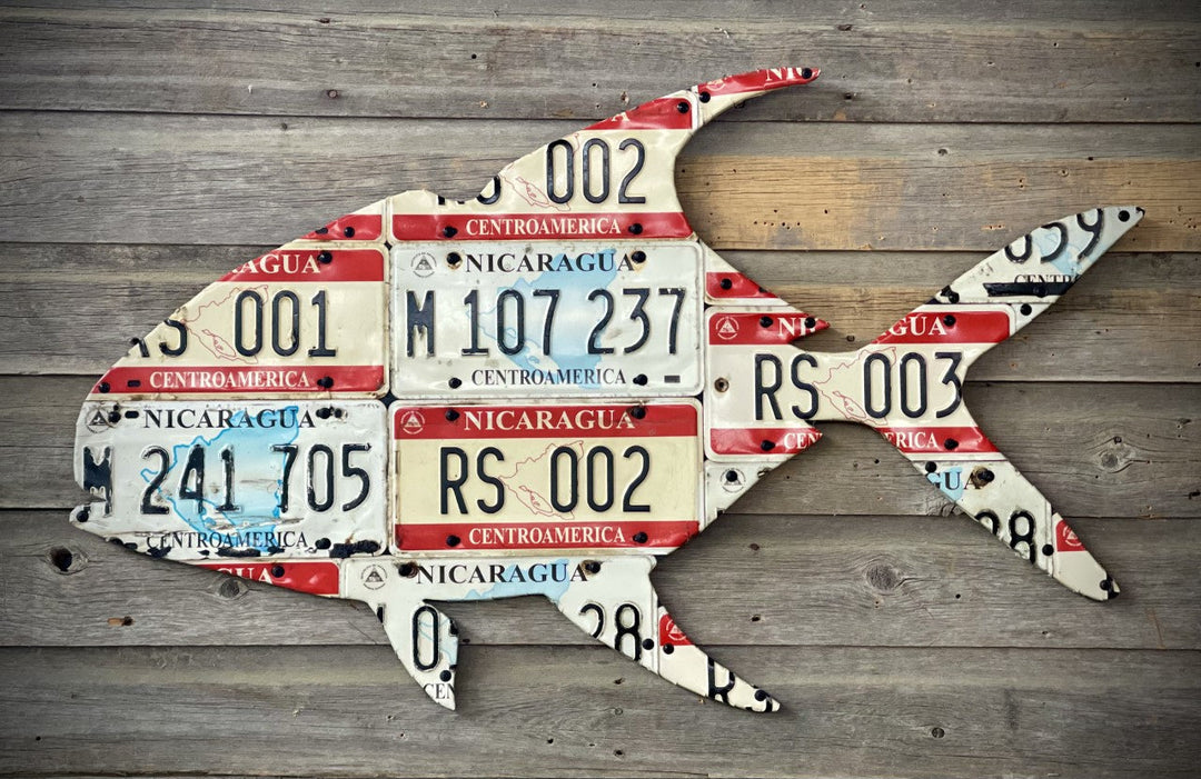 Nicaragua Permit License Plate Art - Madison River Fishing Company